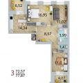 3-комнатная квартира,  ул. 3-я Енисейская, 28/1