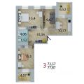 3-комнатная квартира,  ул. 3-я Енисейская, 28/1