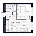 1-комнатная квартира,  
