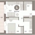 1-комнатная квартира,  