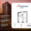 1-комнатная квартира,  