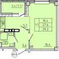 1-комнатная квартира,  