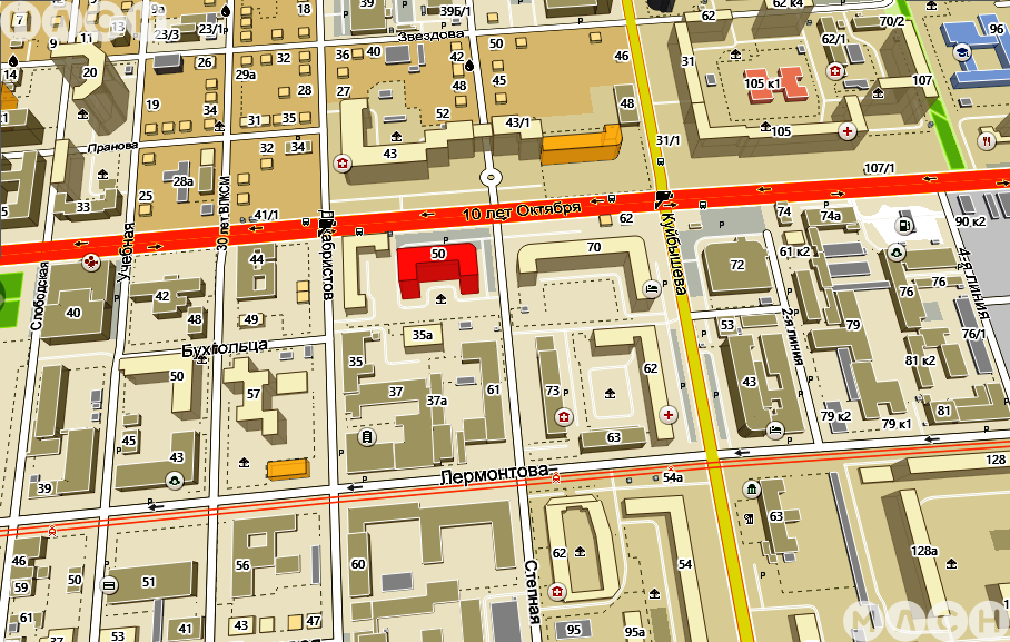 10 лет октября 105 омск карта
