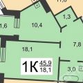 1-комнатная квартира, УЛ. ЛЕСНОЙ ГОРОДОК 1-комнатная квартира, УЛ. ЛЕСНОЙ ГОРОДОК