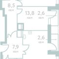 2-комнатная квартира, УЛ. МАНТУЛИНСКАЯ, 7 СТ1 2-комнатная квартира, УЛ. МАНТУЛИНСКАЯ, 7 СТ1