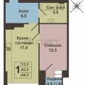 1-комнатная квартира, УЛ. КАЛИНИНА, 1 1-комнатная квартира, УЛ. КАЛИНИНА, 1