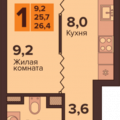 1-комнатная квартира, УЛ. ГЕНЕРАЛА ТОЛСТИКОВА, 15 1-комнатная квартира, УЛ. ГЕНЕРАЛА ТОЛСТИКОВА, 15