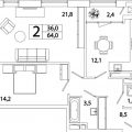 2-комнатная квартира, ПР-КТ. РЯЗАНСКИЙ, 52 К2 2-комнатная квартира, ПР-КТ. РЯЗАНСКИЙ, 52 К2