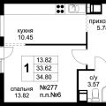 1-комнатная квартира, ДЕРЕВНЯ СТАРОСЕЛЬЕ 1-комнатная квартира, ДЕРЕВНЯ СТАРОСЕЛЬЕ