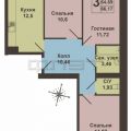 3-комнатная квартира, УЛ. ГАБДУЛЛЫ ТУКАЯ, 37 3-комнатная квартира, УЛ. ГАБДУЛЛЫ ТУКАЯ, 37