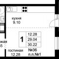 1-комнатная квартира, ДЕРЕВНЯ СТАРОСЕЛЬЕ 1-комнатная квартира, ДЕРЕВНЯ СТАРОСЕЛЬЕ