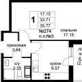 1-комнатная квартира, ДЕРЕВНЯ СТАРОСЕЛЬЕ 1-комнатная квартира, ДЕРЕВНЯ СТАРОСЕЛЬЕ