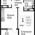 1-комнатная квартира, ДЕРЕВНЯ СОСЕНКИ 1-комнатная квартира, ДЕРЕВНЯ СОСЕНКИ