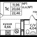 1-комнатная квартира, ДЕРЕВНЯ ВАТУТИНКИ 1-комнатная квартира, ДЕРЕВНЯ ВАТУТИНКИ