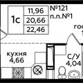 1-комнатная квартира, ДЕРЕВНЯ ВАТУТИНКИ 1-комнатная квартира, ДЕРЕВНЯ ВАТУТИНКИ