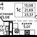 1-комнатная квартира, ДЕРЕВНЯ ВАТУТИНКИ 1-комнатная квартира, ДЕРЕВНЯ ВАТУТИНКИ