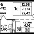 1-комнатная квартира, ДЕРЕВНЯ ВАТУТИНКИ 1-комнатная квартира, ДЕРЕВНЯ ВАТУТИНКИ
