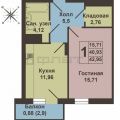 1-комнатная квартира, УЛ. СИРЕНЕВАЯ, 14 1-комнатная квартира, УЛ. СИРЕНЕВАЯ, 14