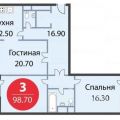 3-комнатная квартира, Ш. ВОЛОКОЛАМСКОЕ 3-комнатная квартира, Ш. ВОЛОКОЛАМСКОЕ