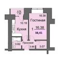 1-комнатная квартира, ЛИНЕЙНАЯ, 122 1-комнатная квартира, ЛИНЕЙНАЯ, 122