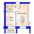 1-комнатная квартира, ПРОФЕССОРА РУДОКОВА, 1 1-комнатная квартира, ПРОФЕССОРА РУДОКОВА, 1