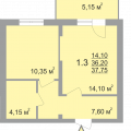 1-комнатная квартира, ПР-КТ. МОЛОДЕЖНЫЙ, 70Б 1-комнатная квартира, ПР-КТ. МОЛОДЕЖНЫЙ, 70Б