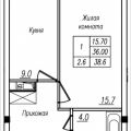 1-комнатная квартира, ПУШКИНО, ПРОСВЕЩЕНИЯ, 12 1-комнатная квартира, ПУШКИНО, ПРОСВЕЩЕНИЯ, 12