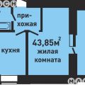 1-комнатная квартира, УЛ. РАУИСА ГАРЕЕВА, 89/1 1-комнатная квартира, УЛ. РАУИСА ГАРЕЕВА, 89/1