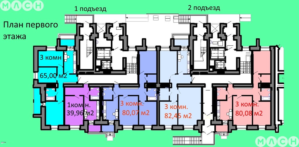 Подъезд на плане