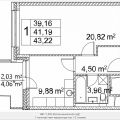 1-комнатная квартира, ПРОЕЗД. ЛАЗОРЕВЫЙ, 3 СТ1 1-комнатная квартира, ПРОЕЗД. ЛАЗОРЕВЫЙ, 3 СТ1