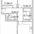 2-комнатная квартира, ПРОЕЗД. ЛАЗОРЕВЫЙ, 3 СТ1 2-комнатная квартира, ПРОЕЗД. ЛАЗОРЕВЫЙ, 3 СТ1