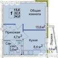 1-комнатная квартира, ПР-КТ. ХИМИКОВ, 85/1Б 1-комнатная квартира, ПР-КТ. ХИМИКОВ, 85/1Б