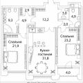 2-комнатная квартира, УЛ. ПОГОДИНСКАЯ, 4 2-комнатная квартира, УЛ. ПОГОДИНСКАЯ, 4
