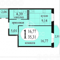 1-комнатная квартира, УЛ. БЕЛОВЕЖСКАЯ, 9К2 1-комнатная квартира, УЛ. БЕЛОВЕЖСКАЯ, 9К2